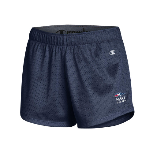 Champion Womens Navy Mesh Short - MSU Denver Stacked