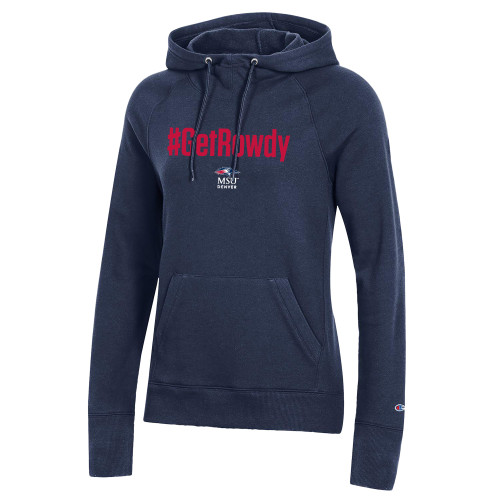  Champion Womens Navy Pull Over Hood - Get Rowdy