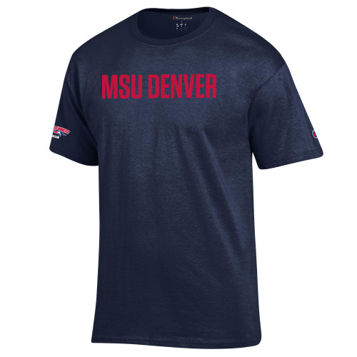  Champion Navy T Shirt - MSU Denver Flat