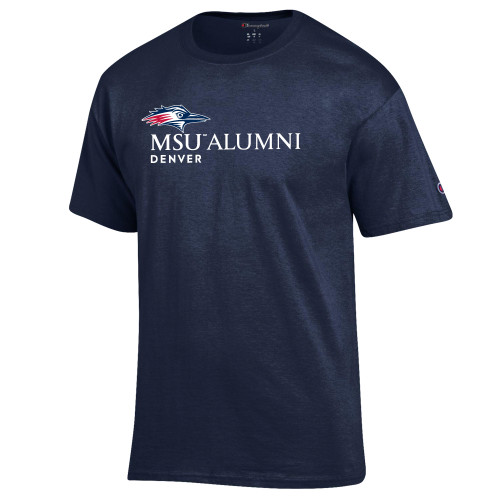  Champion Navy T Shirt - MSU Denver Alumni  Flat