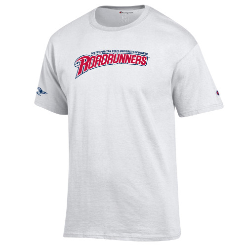  Champion White T Shirt - Primary Mark without Roadrunner Head