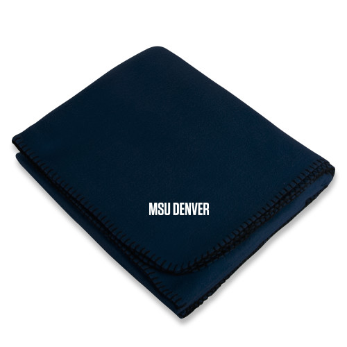  Navy Arctic Fleece Blanket - MSU Denver Flat