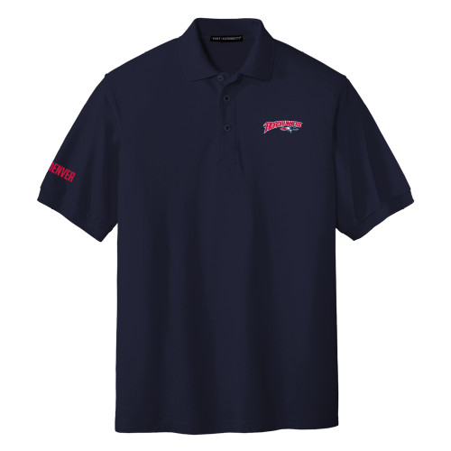  Navy Silk Touch Polo - Roadrunners With Roadrunner Head