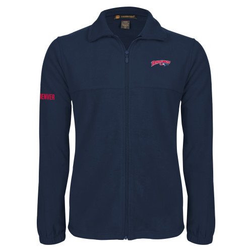  Navy Fleece Full Zip  Jacket - Roadrunners With Roadrunner Head