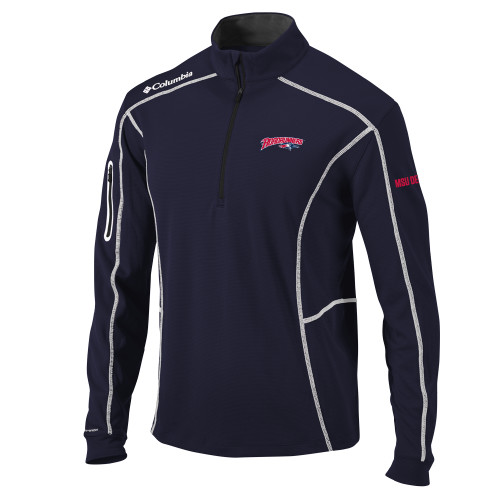  Columbia Navy Omni Wick Shotgun 1/4 Zip - Roadrunners With Roadrunner Head