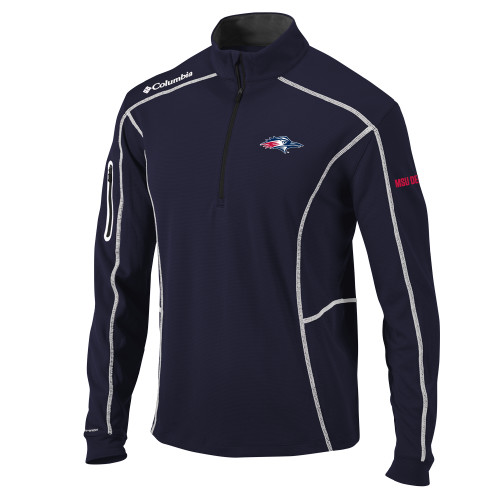  Columbia Navy Omni Wick Shotgun 1/4 Zip - Roadrunner Head
