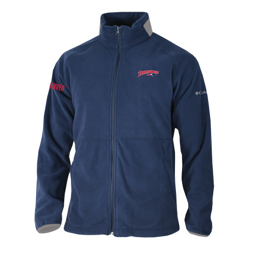  Columbia Navy Everest Ridge Fleece Full Zip Jacket - Roadrunners With Roadrunner Head