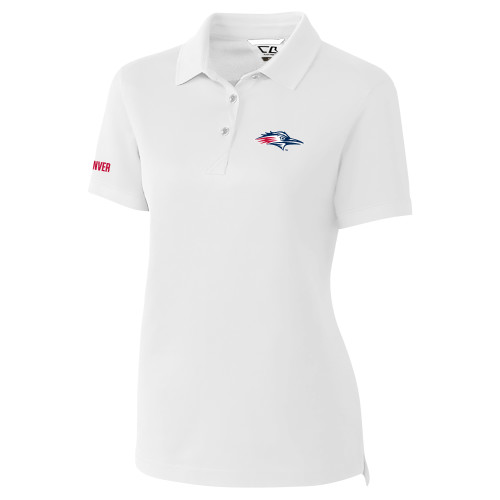  C&B Womens White Advantage Polo - Roadrunner Head