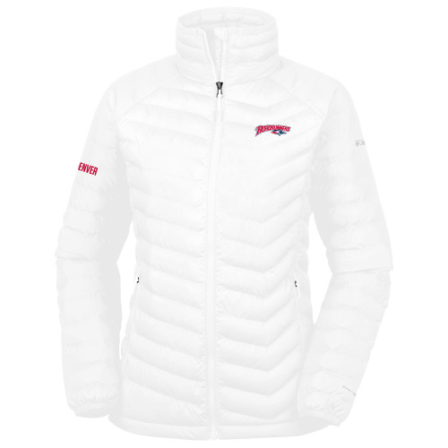  Columbia Womens White Powder Lite Jacket - Roadrunners With Roadrunner Head