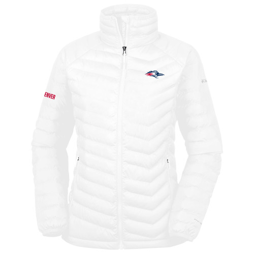  Columbia Womens White Powder Lite Jacket - Roadrunner Head