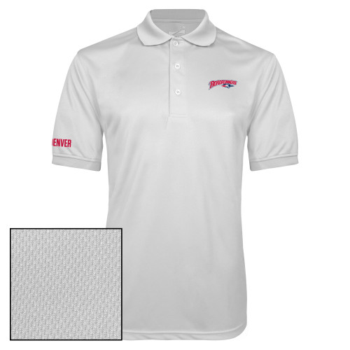  White Dry Mesh Polo - Roadrunners With Roadrunner Head