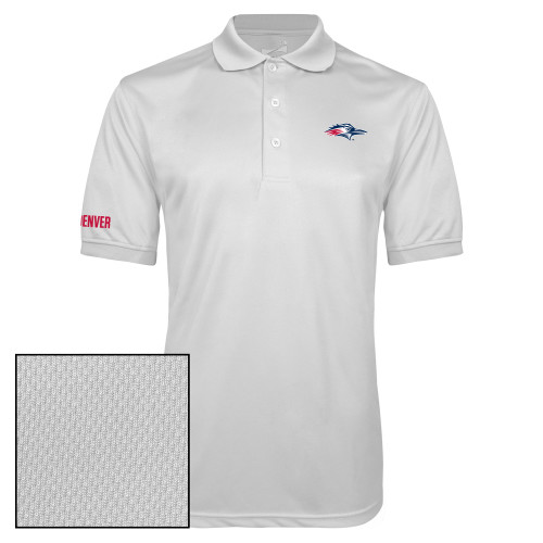  White Dry Mesh Polo - Roadrunner Head