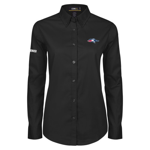 Main Image for  Womens Black Twill Button Down Long Sleeve 