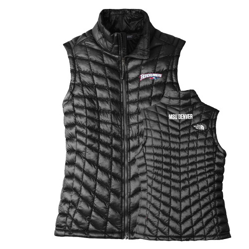  The North Face Womens Thermoball Black Trekker Vest - Roadrunners With Roadrunner Head