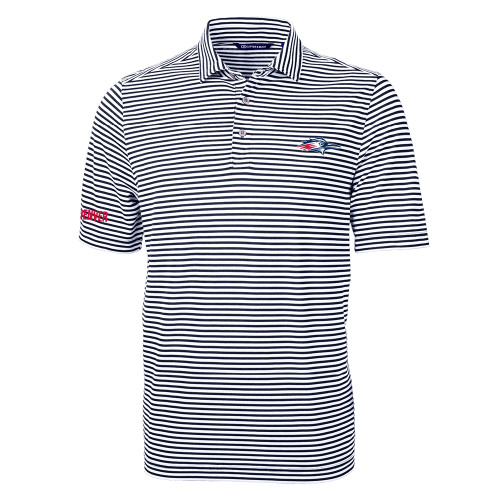  C&B Navy Virtue Eco Pique Stripe Polo - Roadrunner Head