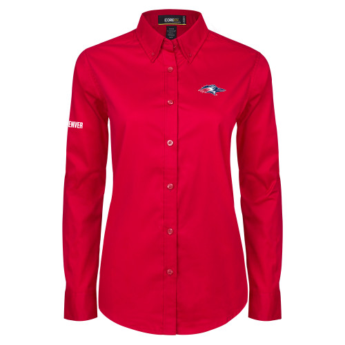 Main Image for  Womens Red Twill Button Down Long Sleeve 
