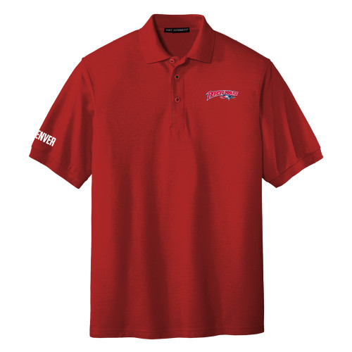  Red Silk Touch Polo - Roadrunners With Roadrunner Head