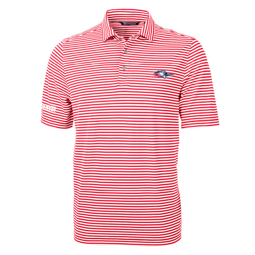  C&B Red Virtue Eco Pique Stripe Polo - Roadrunner Head