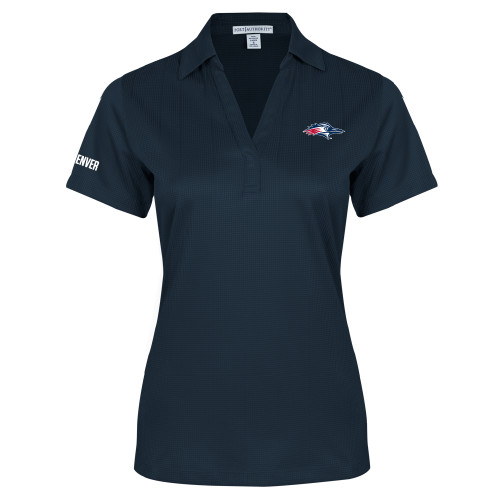  Womens Navy Performance Fine Jacquard Polo - Roadrunner Head