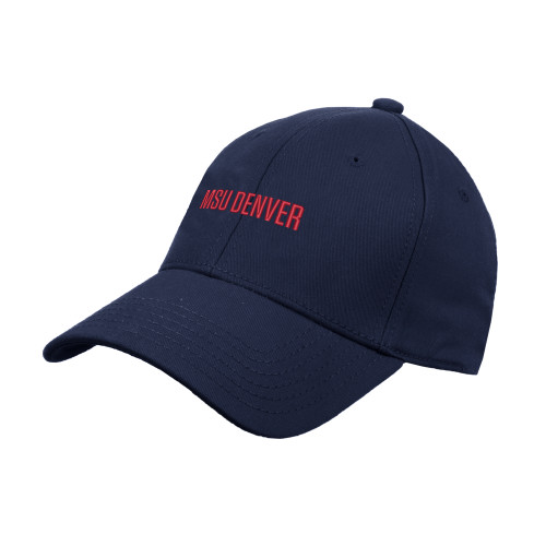  Navy Structured Adjustable Pro Style Hat - MSU Denver Flat