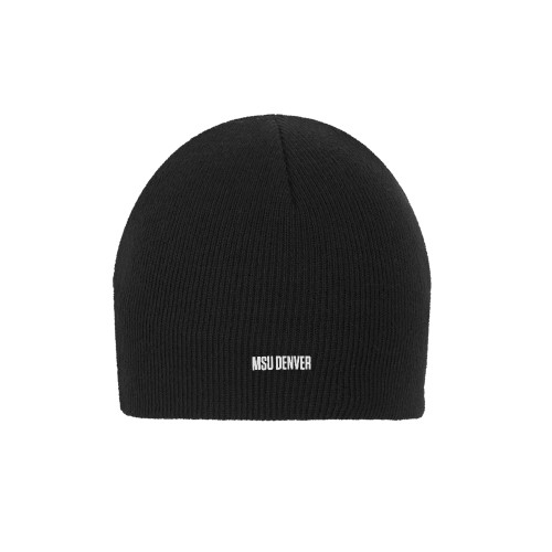  Black Knit Beanie - MSU Denver Flat