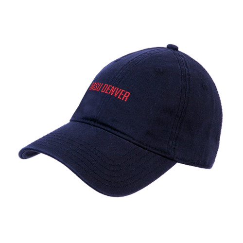  Navy Unstructured Adjustable Low Profile Hat - MSU Denver Flat