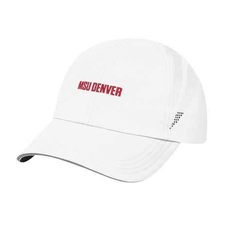  Womens White Performance Cap - MSU Denver Flat