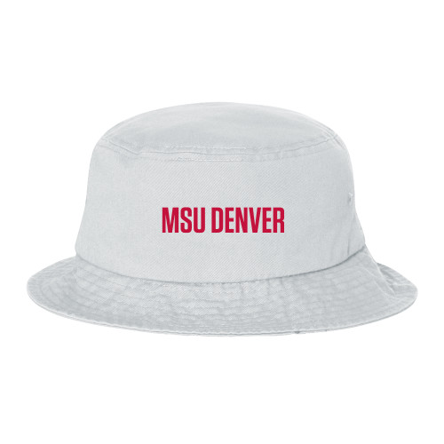 Sportsman White Bucket Hat - MSU Denver Flat