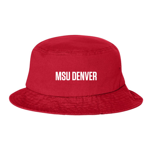  Sportsman Red Bucket Hat - MSU Denver Flat