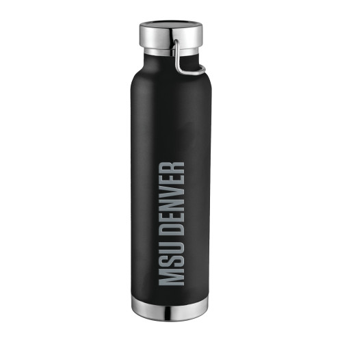  Thor Copper Vacuum Insulated Black Bottle 22oz - MSU Denver Flat Engraved