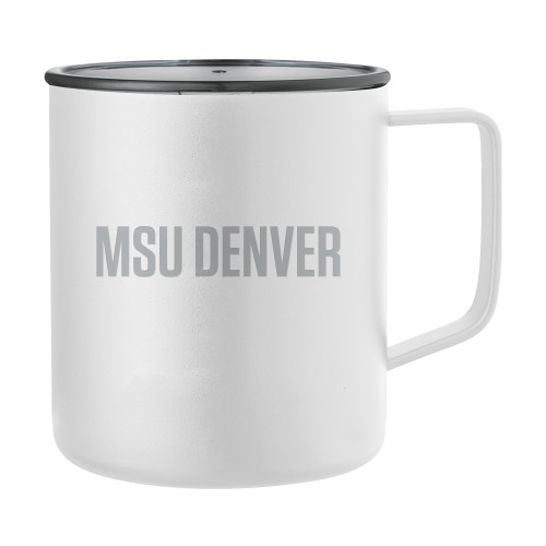  Rover Camp Vacuum Insulated White Mug 14oz - MSU Denver Flat Engraved