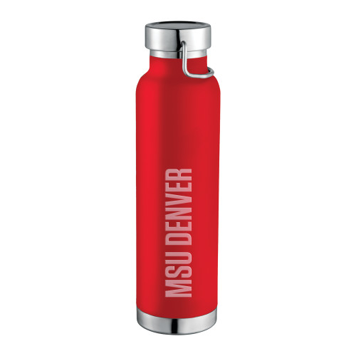  Thor Copper Vacuum Insulated Red Bottle 22oz - MSU Denver Flat Engraved