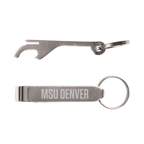  Aluminum Silver Bottle Opener - MSU Denver Flat Engraved