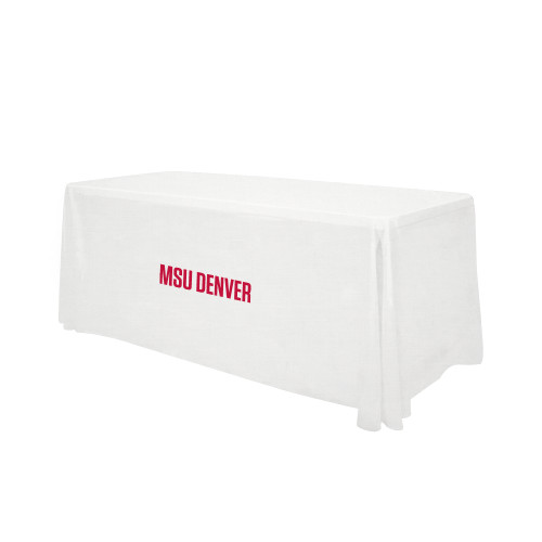  White 6 foot Table Throw - MSU Denver Flat