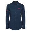 Thumbnail image for  Womens Navy Twill Button Down Long Sleeve 