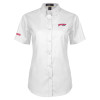 Thumbnail image for  Womens White Twill Button Up Short Sleeve
