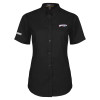 Thumbnail image for  Womens Black Twill Button Up Short Sleeve