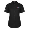 Thumbnail image for  Womens Black Twill Button Up Short Sleeve