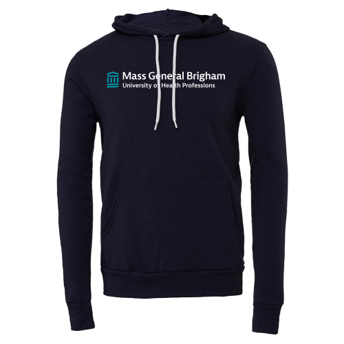  Bella + Canvas Navy Fleece Hood - Mass General Brigham University of Health Professions