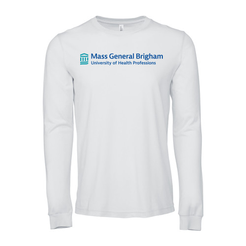  Bella + Canvas White Jersey Cotton Long Sleeve T Shirt - Mass General Brigham University of Health Professions