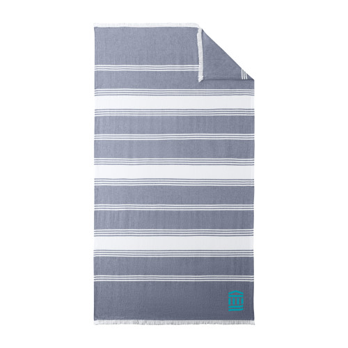  100% Cotton River Blue Navy/White Beach Throw - MGB Icon