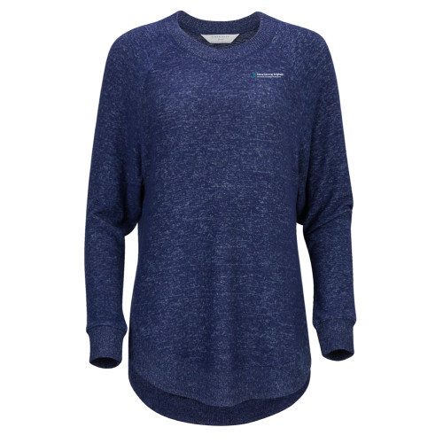  Boxercraft Womens Navy Heather Cuddle Oversized Crew - Mass General Brigham University of Health Professions