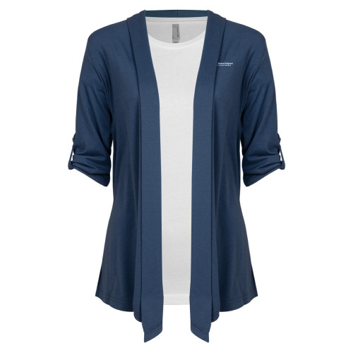  Womens Navy Drape Front Cardigan Sweater  - Mass General Brigham University of Health Professions