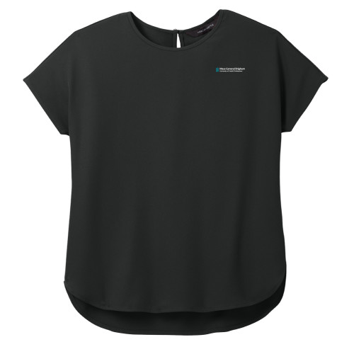  Mercer + Mettle Womens Black Stretch Crepe Crew - Mass General Brigham University of Health Professions