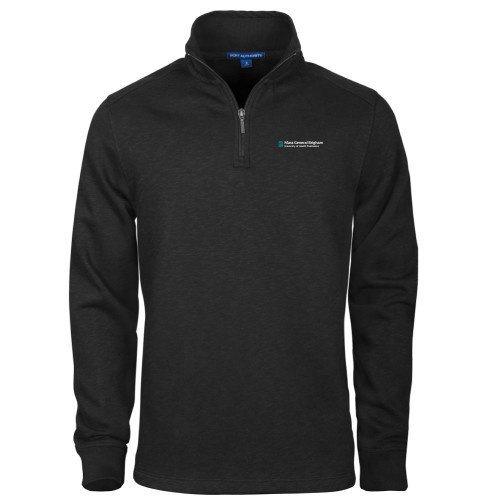  Black Slub Fleece 1/4 Zip Pullover - Mass General Brigham University of Health Professions