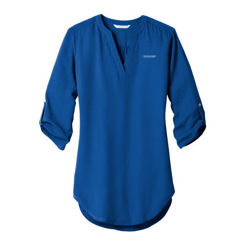  Womens Royal 3/4 Sleeve Tunic Blouse - Mass General Brigham University of Health Professions