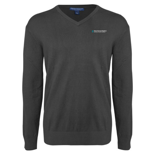  Charcoal Heather VNeck Sweater - Mass General Brigham University of Health Professions