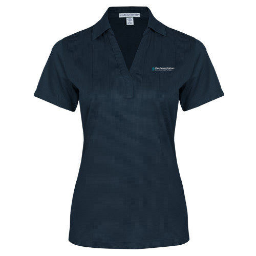  Womens Navy Performance Fine Jacquard Polo - Mass General Brigham University of Health Professions