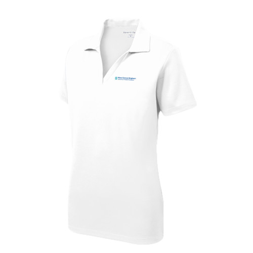  Womens White Dry Mesh Polo - Mass General Brigham University of Health Professions