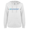 Thumbnail image for  ENZA Womens White V Notch Raw Edge Fleece Hoodie